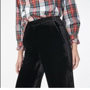 J Crew Pull-on Peyton pant in black velvet, size 8. NWT
